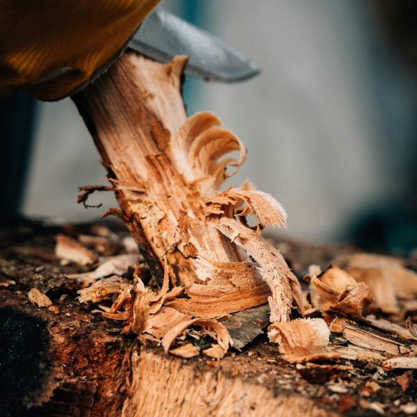 wharncliffe knife cutting wood